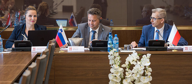 Head of the Cabinet of the President, Dr. Dijana M. Zupanc, President of the Court of Audit, Tomaž Vesel, and President of SAI Poland, Krzysztof Kwiatkowski