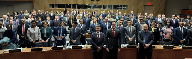 A group photo of the participants of the event in the hall at the UN headquarters in New York, where more than 200 representatives from 70 countries took part