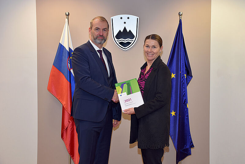 The ECA Member mag. Jorg Kristijan Petrovič and the President of the Court of Audit Jana Ahčin