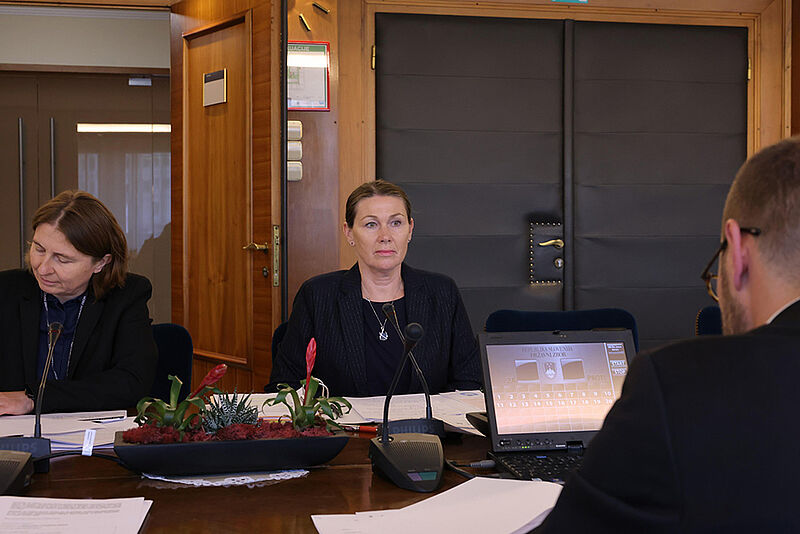Predsednica računskega sodišča na predstavitvi Poročila o delu 2022 v državnem zboru (Fotografija: Državni zbor/Matija Sušnik)